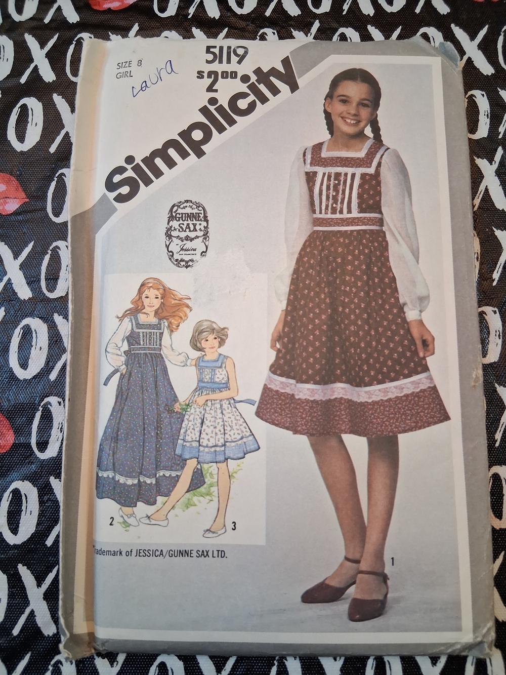 Simplicity Girls' Brown and White Prairie Dress Pattern